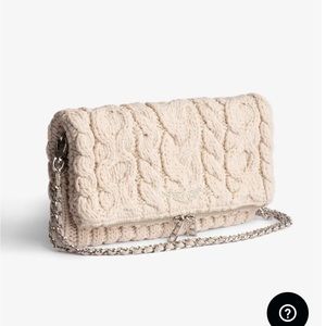 Zadig Voltaire Knit Rock Clutch Women's ecru cotton knit clutch bag